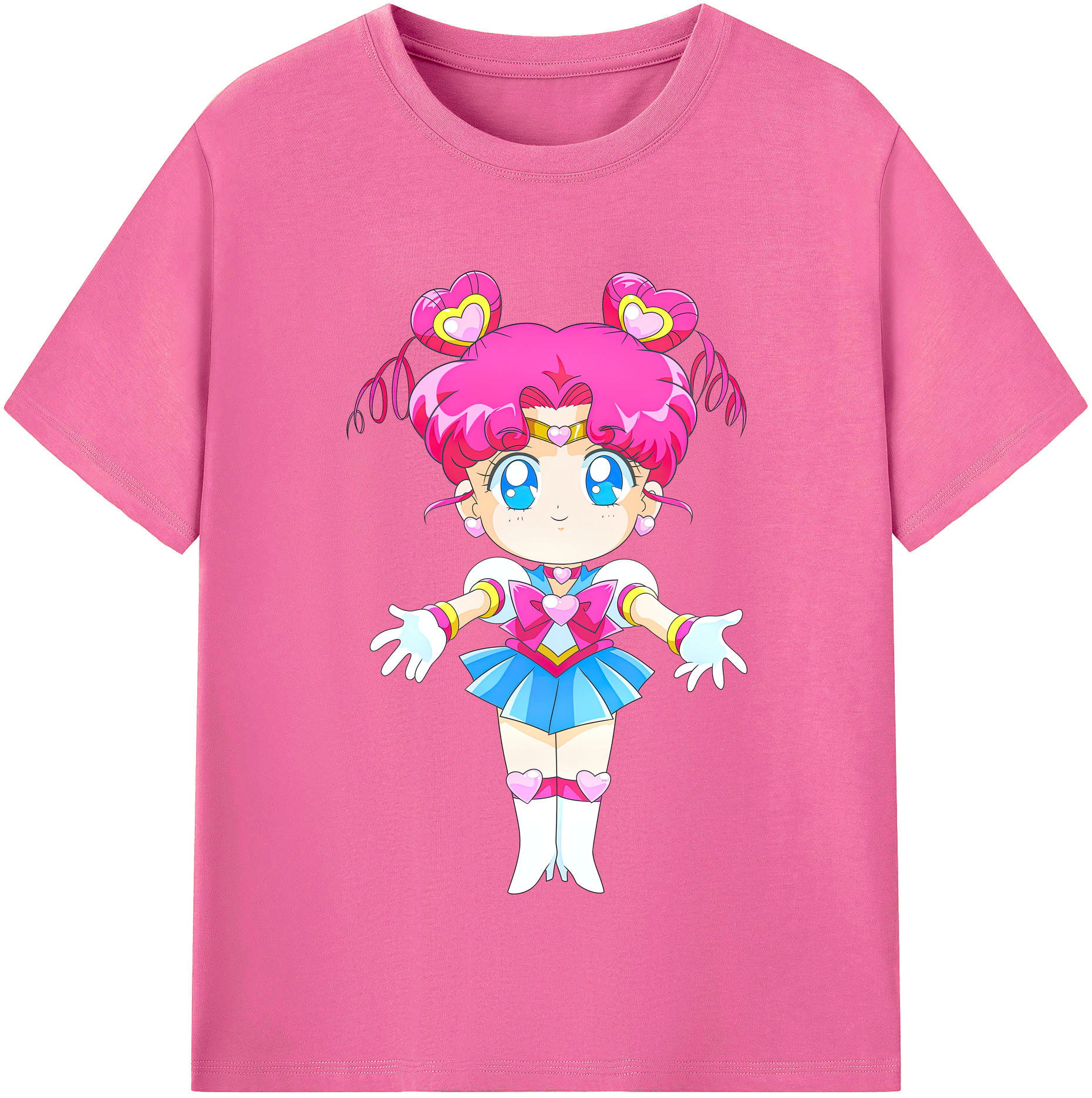（画像用） 美少女戦士セーラームーン ちびうさ Sailor Moon Chibiusa Tsukino Usagi Small Lady Serenity レディースカジュアルプリントTシャツ（綿100％）